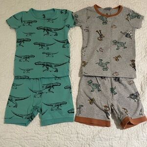 Cotton on Dinosaur Print Kids Pajamas Set - Teal and Gray